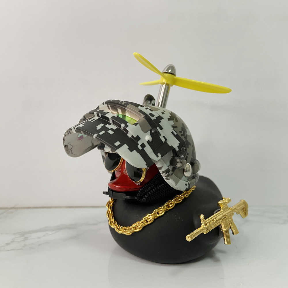 Interior Decorations Duck in the Car Interior Decoration Yellow Duck with Helmet for Bike Motor Without Lights Duck In The Car Accessories T221215