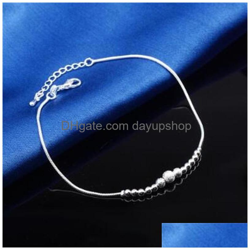 Anklets New 925 Sterling Sliver Ankle Bracelet For Women Foot Jewelry Inlaid Zircon On A Leg Personality Gifts 527 T2 Drop Deliver