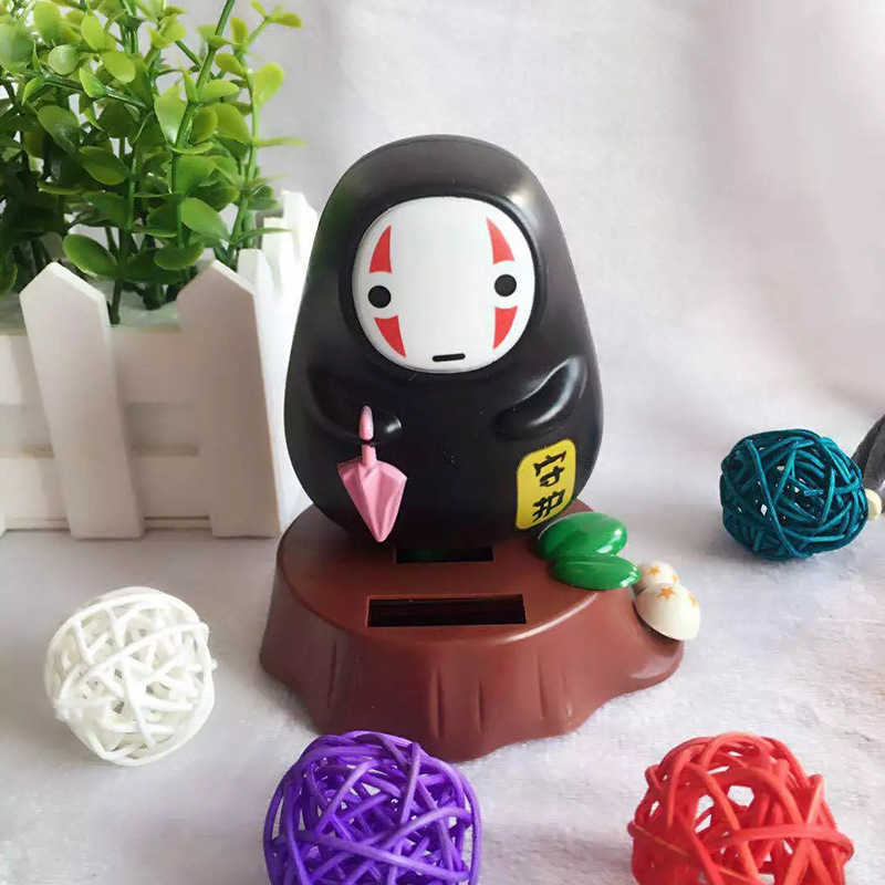 Interior Decorations Car Hanging Ornaments No Face Man Shaking Head Toy Solar Power Cute Figures Office Home Auto Accessories T221215
