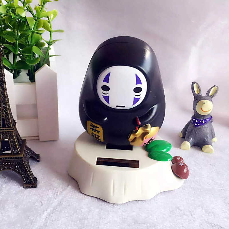 Interior Decorations Car Hanging Ornaments No Face Man Shaking Head Toy Solar Power Cute Figures Office Home Auto Accessories T221215