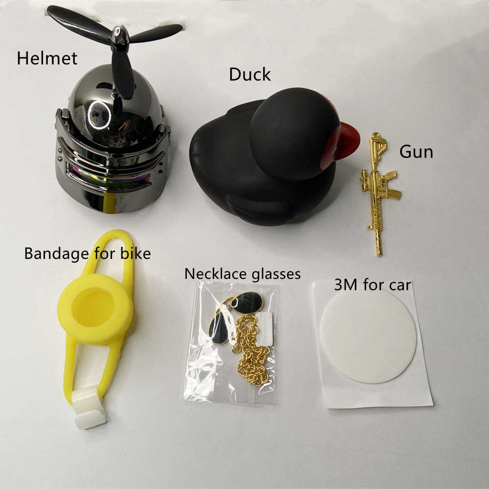 Interior Decorations Duck in the Car Interior Decoration Yellow Duck with Helmet for Bike Motor Without Lights Duck In The Car Accessories T221215
