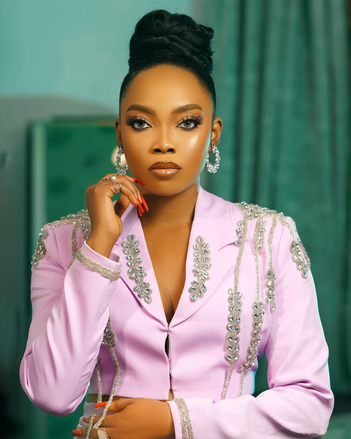 Fashion Pink Evening Dresses Sexy V Neck Beads Tops 2 Pieces A Line Floor Length Prom Dress Tulle Formal Party Gowns