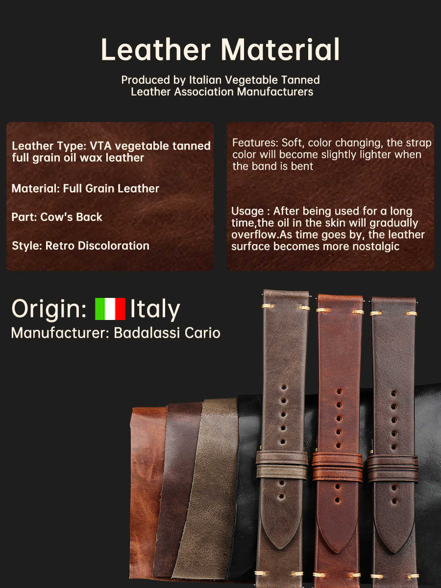 Watch Bands MAIKES Handmade Watchband Butterfly Buckle Vegetable Tanned Cow Leather Made In Italy Quick Release Bracelet Band Watch Strap T221219
Watch Bands MAIKES Handmade Watchband Butterfly Buckle Vegetable Tanned Cow Leather Made In Italy Quick Release Bracelet Band Watch Strap T221219