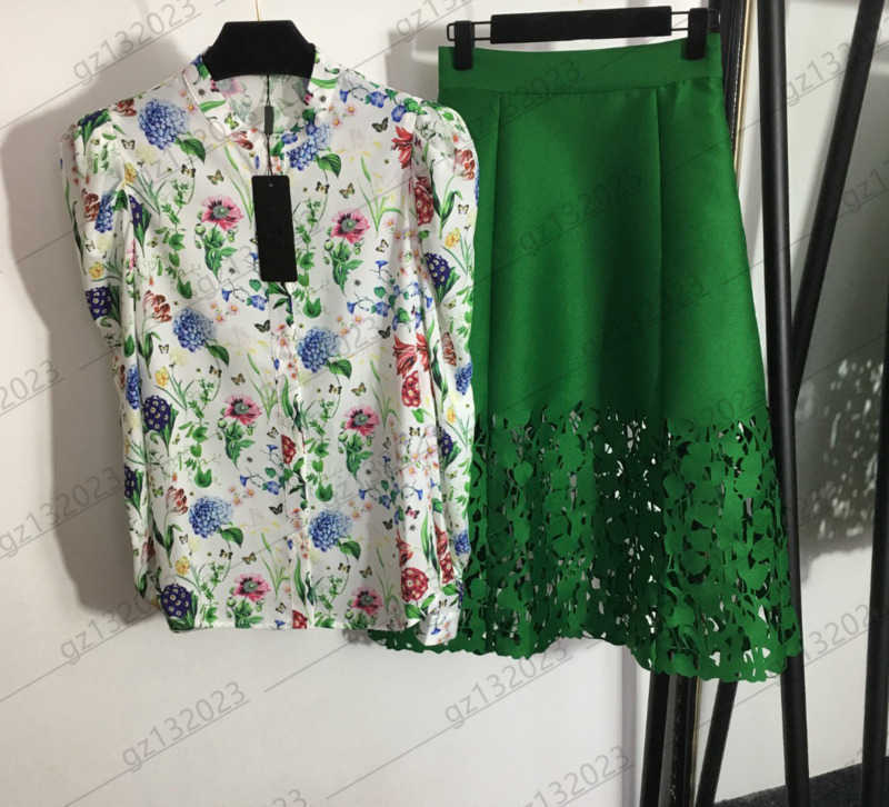 Womens Three Pieces Dress Floral Print Round Neck Puffy Sleeves Button Flap Shirts Solid Color Hollow Decoration Pleated High-waisted Skirt Women Apparel 1970, White
Womens Three Pieces Dress Floral Print Round Neck Puffy Sleeves Button Flap Shirts Solid Color Hollow Decoration Pleated High-waisted Skirt Women Apparel 1970, White