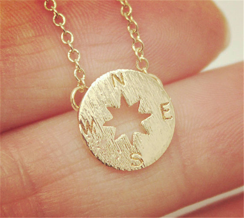 Tiny Small Compass Charm Bracelets Jewelry Simple North South Round Coin Disc Circle Disk Direction Bracelet Jewelry