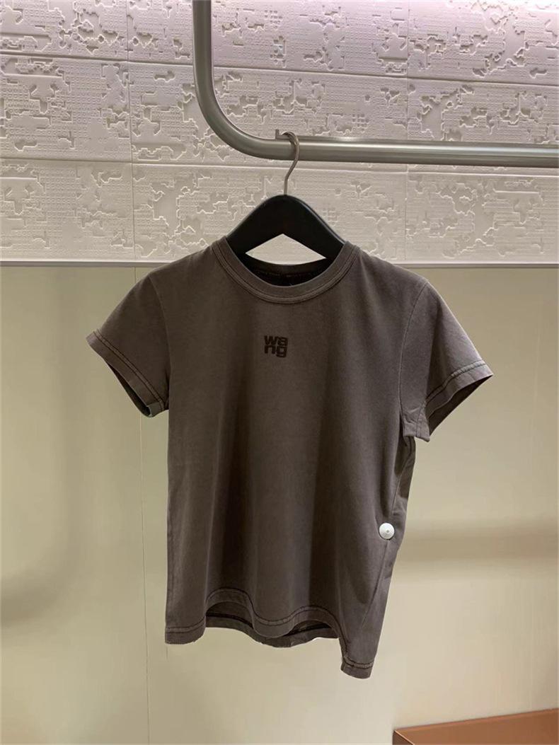 Women' T Shirts Cotton Tshirt Summer Wang Letter Print Short Sleeve Slim T-shirts Tops High Street Tees, Brown
Women' T Shirts Cotton Tshirt Summer Wang Letter Print Short Sleeve Slim T-shirts Tops High Street Tees, Brown