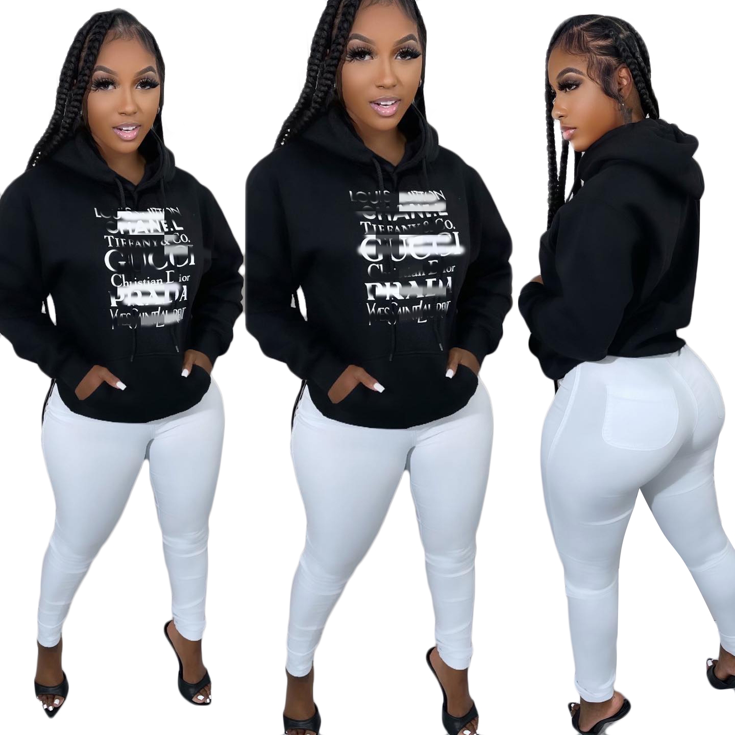 2023 Designer Letter Print Hoodies Women Casual Hooded Sweatshirts Long Sleeve Pullover Tops Free Ship, Black
2023 Designer Letter Print Hoodies Women Casual Hooded Sweatshirts Long Sleeve Pullover Tops Free Ship, Black