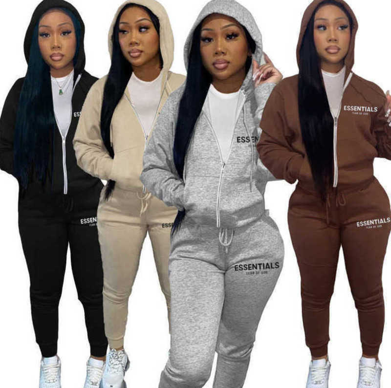 Women Tracksuits 2023 Designer Letter Print Spring Winter Plush Sweater Zipper Hooded Two Piece Set, Brown7
Women Tracksuits 2023 Designer Letter Print Spring Winter Plush Sweater Zipper Hooded Two Piece Set, Brown7
