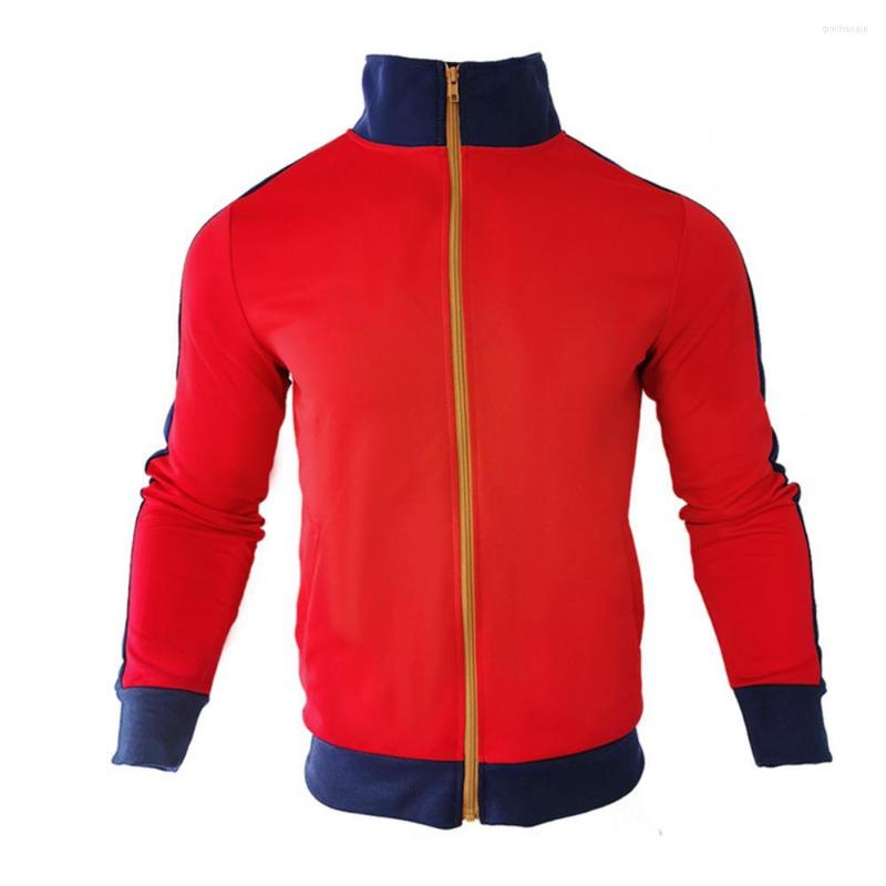 Gym Clothing 2Pcs/Set Men Tracksuit Simple Striped Contrast Stitching Coat Long Trousers Set Shrinkable Cuffs Male Sweatsuit, Red
Gym Clothing 2Pcs/Set Men Tracksuit Simple Striped Contrast Stitching Coat Long Trousers Set Shrinkable Cuffs Male Sweatsuit, Red