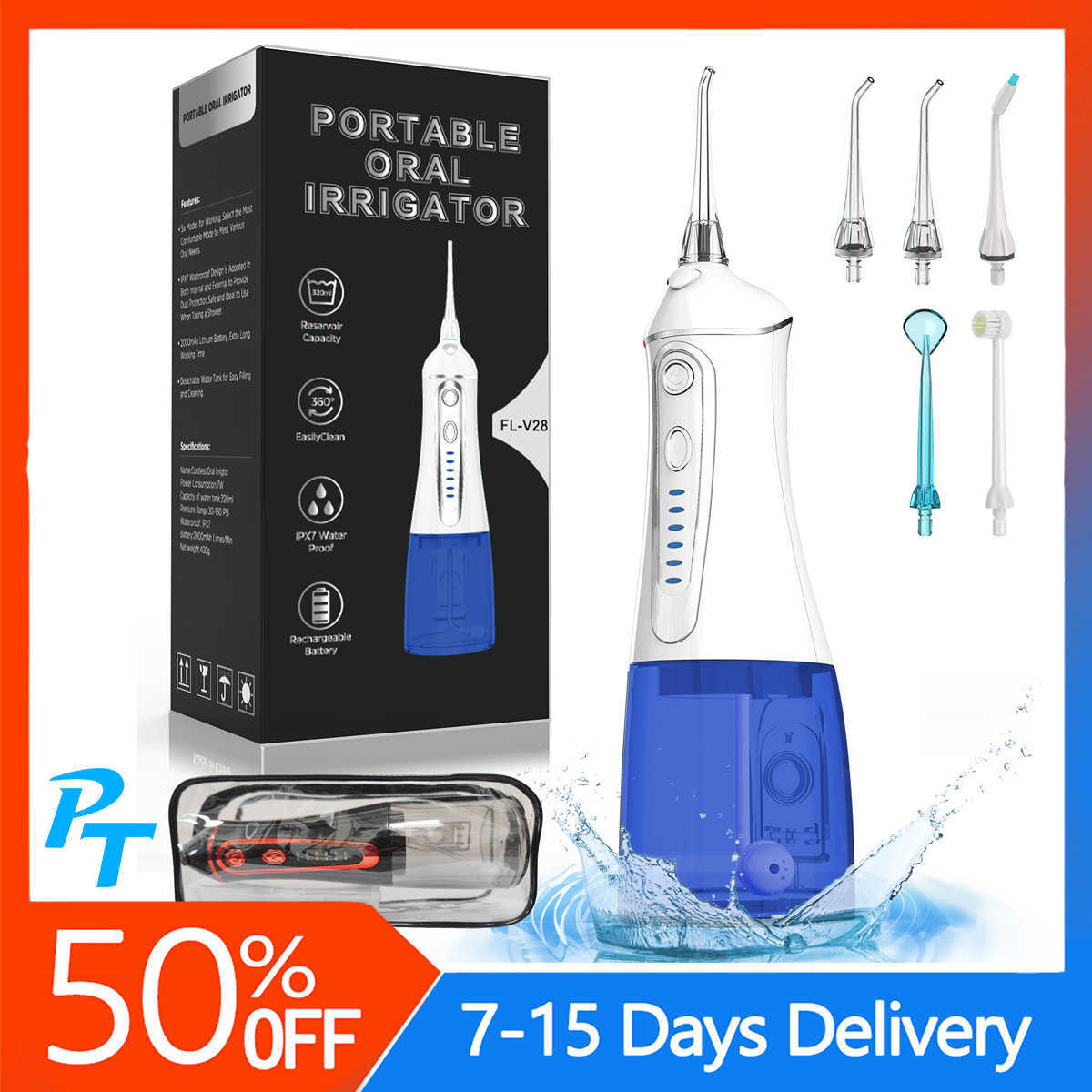 Oral Irrigators Other Hygiene 300ML Water Tank proof Teeth Cleaner Irrigator Portable Dental Flosser USB Rechargeable Jet 221215