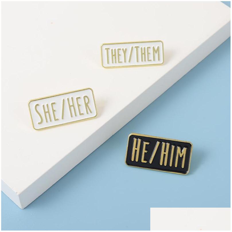 Pins Brooches Simple Pronouns Enamel Pins Custom He Him She Her They Them Black White Lapel Badges Fun Jewelry Gift For Friends 620 Dhlmf
Pins Brooches Simple Pronouns Enamel Pins Custom He Him She Her They Them Black White Lapel Badges Fun Jewelry Gift For Friends 620 Dhlmf