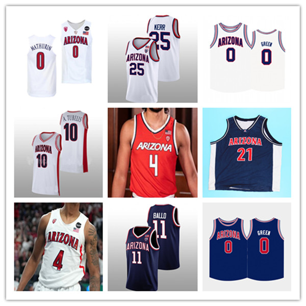 Azuolas Tubelis Arizona Wildcats College Basketball Jersey Oumar Ballo Kerr Kriisa Courtney Ramey Pelle Larsson Cedric Henderson Jr. STEVE KERR Bennedict Mathurin