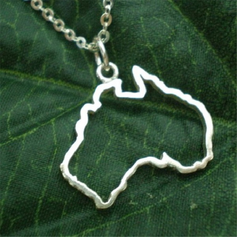 Outline Hollow Open Australia Country Map Necklace Simple Adoption Continent Australian State Sydney Profile Necklaces