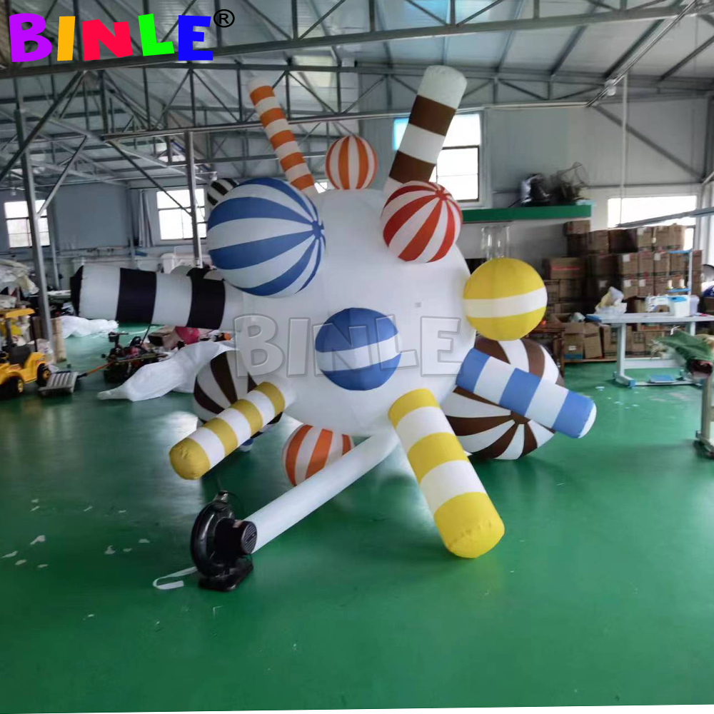 Outdoor christmas decoration giant inflatable snowman head ball airblown snow ball yard ornaments