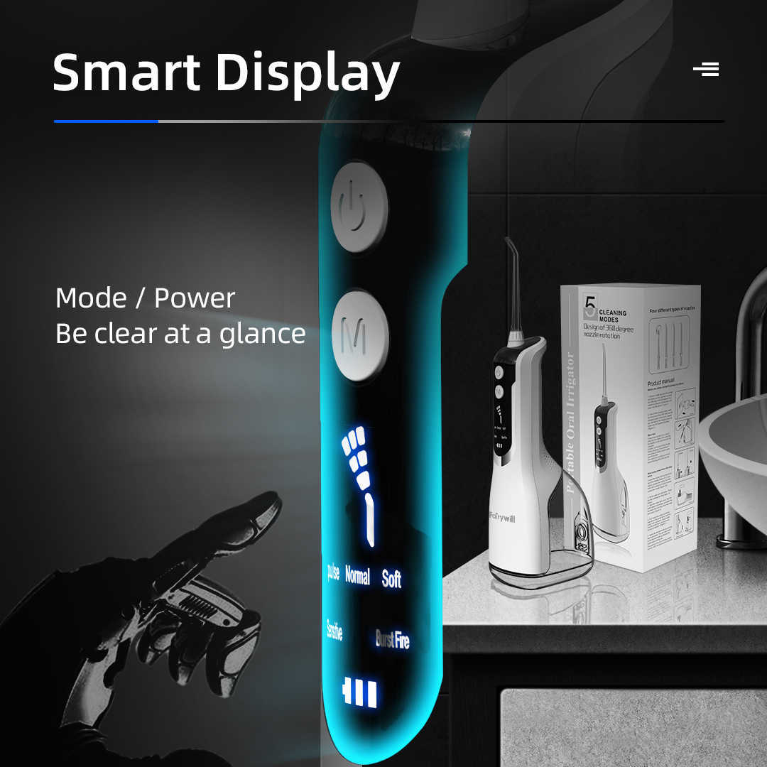 Oral Irrigators Other Hygiene Fairywill Irrigator Portable Water Flosser Dental Teeth Cleaning Waterproof USB Charge With 5 Jets 5 Modes For Cleane 22