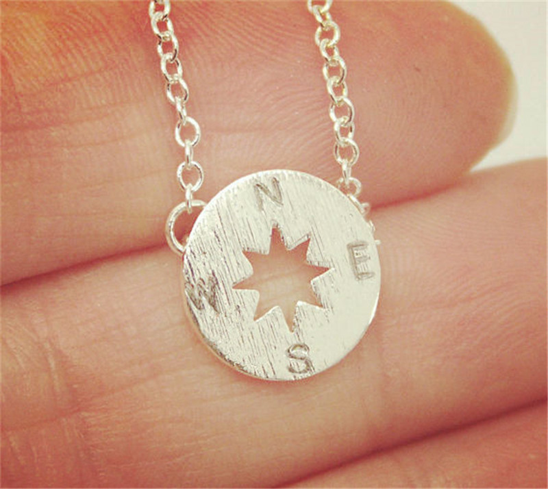 Tiny Small Compass Charm Bracelets Jewelry Simple North South Round Coin Disc Circle Disk Direction Bracelet Jewelry
