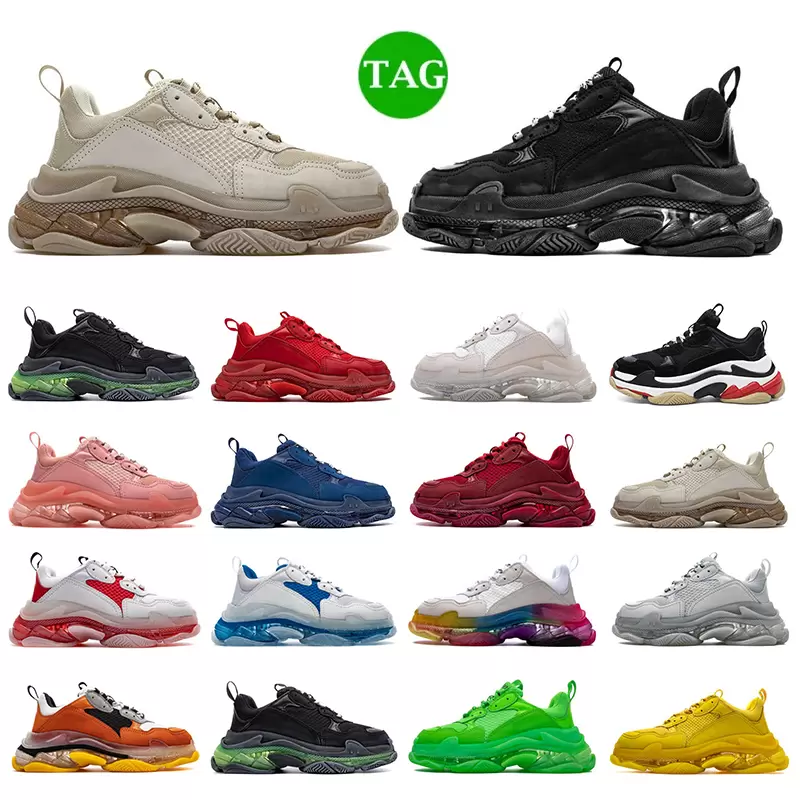 Designer triple s men women casual shoes sneakers platform black white grey red pink blue green Light Tan oreo mens trainers sports fashion tennis