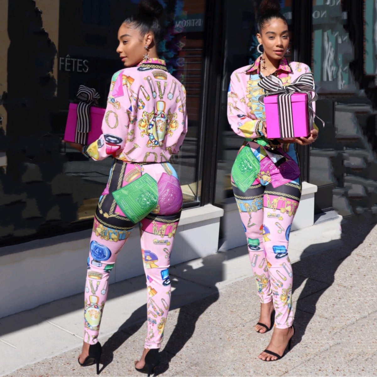 2023 Print Two Piece Pants Women Outfits Casual Shirt and Trousers Set Easy Suits Free Ship, Pink
2023 Print Two Piece Pants Women Outfits Casual Shirt and Trousers Set Easy Suits Free Ship, Pink