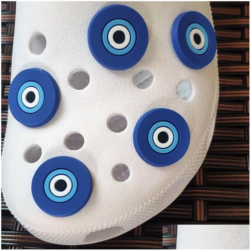 Shoe Parts Accessories Wholesale Evil Eye Clog Charms Clog Shoes For Wristband Bracelet Decoration Xmas Party Gifts Drop Delivery Dhpt3