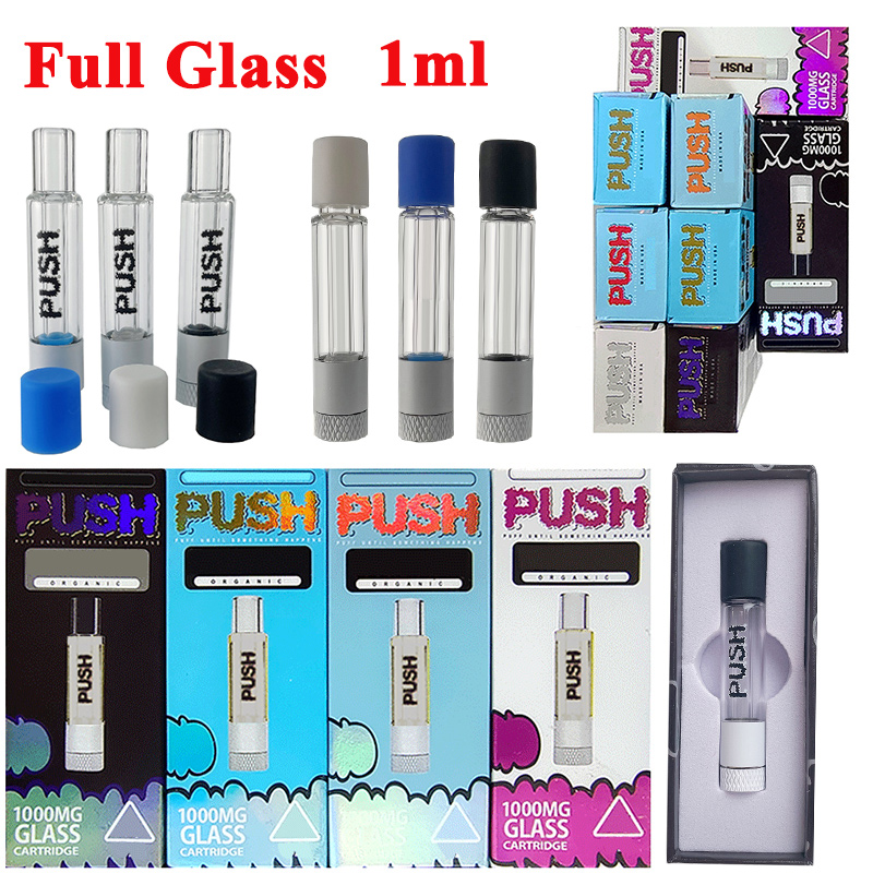 PUSH Full GLass Vape Carts 1ml Vapes Cartridges Atomizers Thick Oil Vaporizers Empty Pods Black White Blue Vape Pens Cartridge
PUSH Full GLass Vape Carts 1ml Vapes Cartridges Atomizers Thick Oil Vaporizers Empty Pods Black White Blue Vape Pens Cartridge