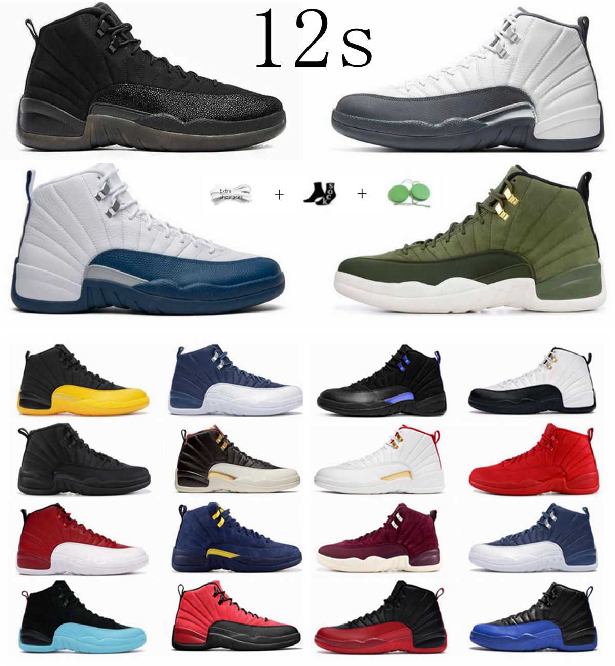 Jumpman 12s Men Basketball shoes Stealth Playoffs 2022 Royalty Black Taxi Utility Indigo Reverse Flu Game Reverse Concord 12 Mens Trainers Outdoor Sports Sneakers, Original shoe box
Jumpman 12s Men Basketball shoes Stealth Playoffs 2022 Royalty Black Taxi Utility Indigo Reverse Flu Game Reverse Concord 12 Mens Trainers Outdoor Sports Sneakers, Original shoe box
