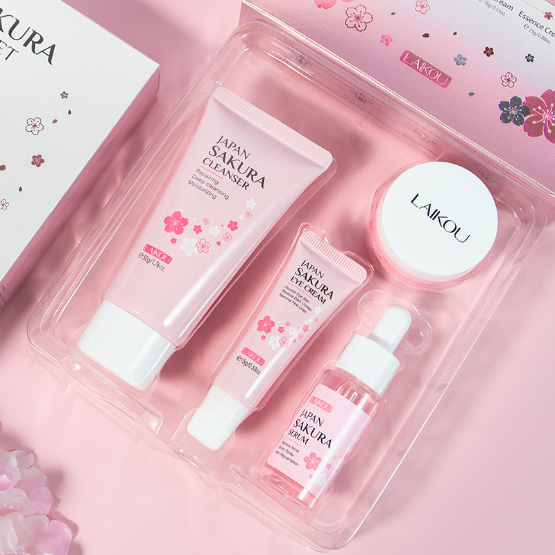 Sakura Skin Care Set Facial Cleanser Face Cream Fade Dark Circles Eye Cream Korean Skincare Products 4pcs/set
Sakura Skin Care Set Facial Cleanser Face Cream Fade Dark Circles Eye Cream Korean Skincare Products 4pcs/set