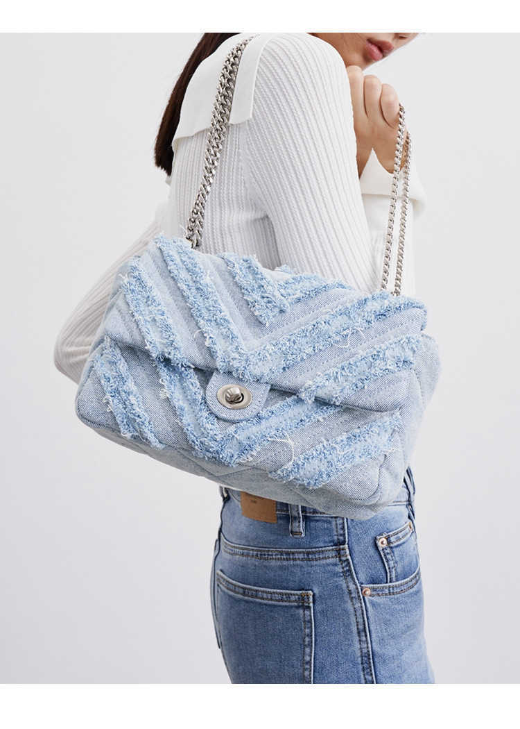 New Arrival Winter Spring Washed Stitching Jean Women Fashion Handbag Denim Unique Fringe Fabric Shoulder Design Bag, Royal blue
New Arrival Winter Spring Washed Stitching Jean Women Fashion Handbag Denim Unique Fringe Fabric Shoulder Design Bag, Royal blue