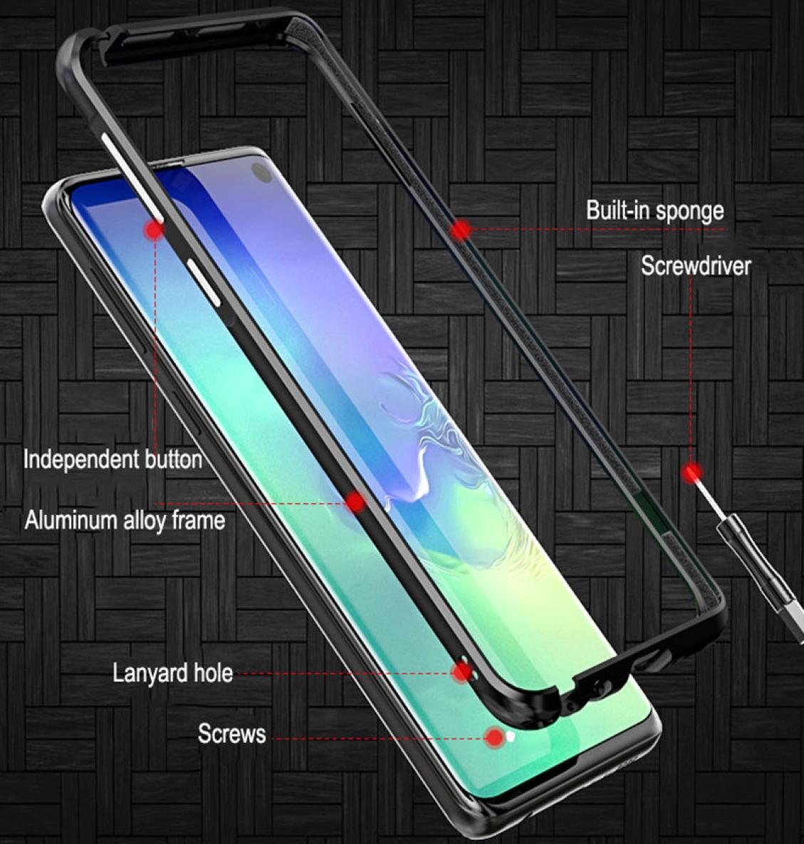Ultrathin Tempered Metal bumper Antiknock Protection CasesCover For Samsung Galaxy S10 s10 10e plus Case Slim aluminum Frame S2281033, Black
Ultrathin Tempered Metal bumper Antiknock Protection CasesCover For Samsung Galaxy S10 s10 10e plus Case Slim aluminum Frame S2281033, Black