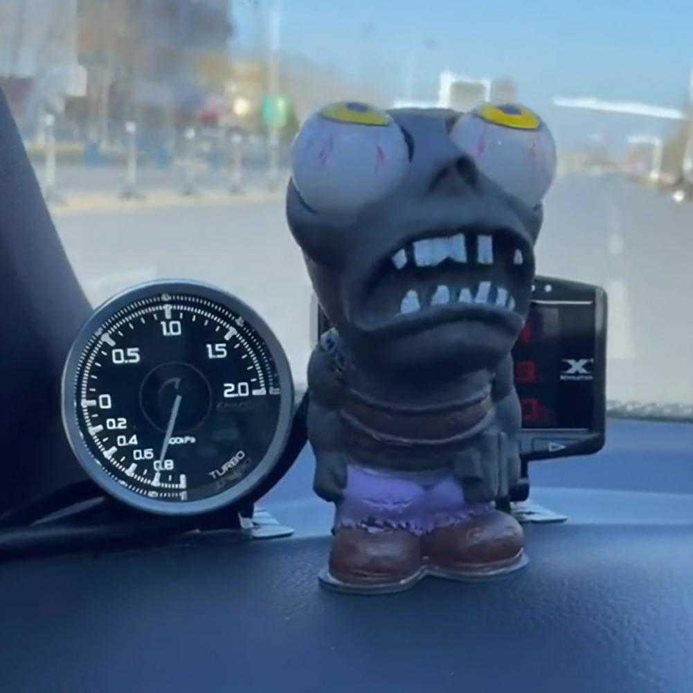 Interior Decorations Halloween Eye Popping Doll Rubber Turbo Car Boost Violent Zombie Decompress Release Pressure Turbocharge T221215