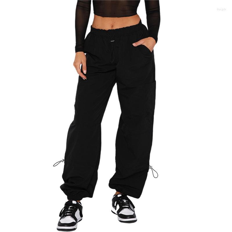 Women' Pants Xingqing Women Baggy Cargo Y2k Aesthetic Solid Color Elastic Waist Drawstring Sweatpants With Pockets For Streetwear, As photo shows
Women' Pants Xingqing Women Baggy Cargo Y2k Aesthetic Solid Color Elastic Waist Drawstring Sweatpants With Pockets For Streetwear, As photo shows