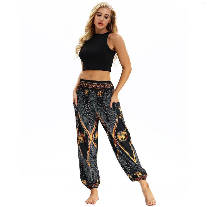 Women's Pants Women National Style Printed Elastic Baggy Boho High Waist Harem Loose Long Trousers, Black
Women's Pants Women National Style Printed Elastic Baggy Boho High Waist Harem Loose Long Trousers, Black