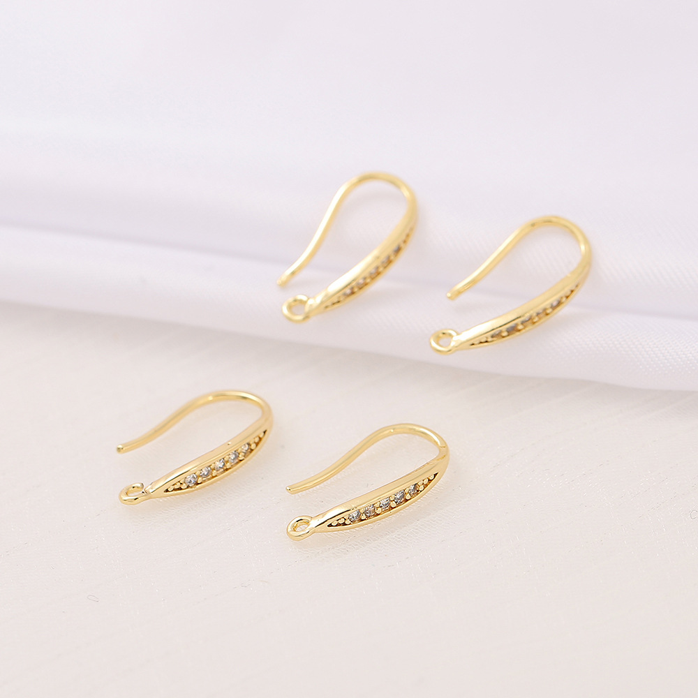 18K Gold Plated Clear Zircon Paved Earring Hooks French Ear Wires DIY Earrings Making Supplies Wholesale
18K Gold Plated Clear Zircon Paved Earring Hooks French Ear Wires DIY Earrings Making Supplies Wholesale