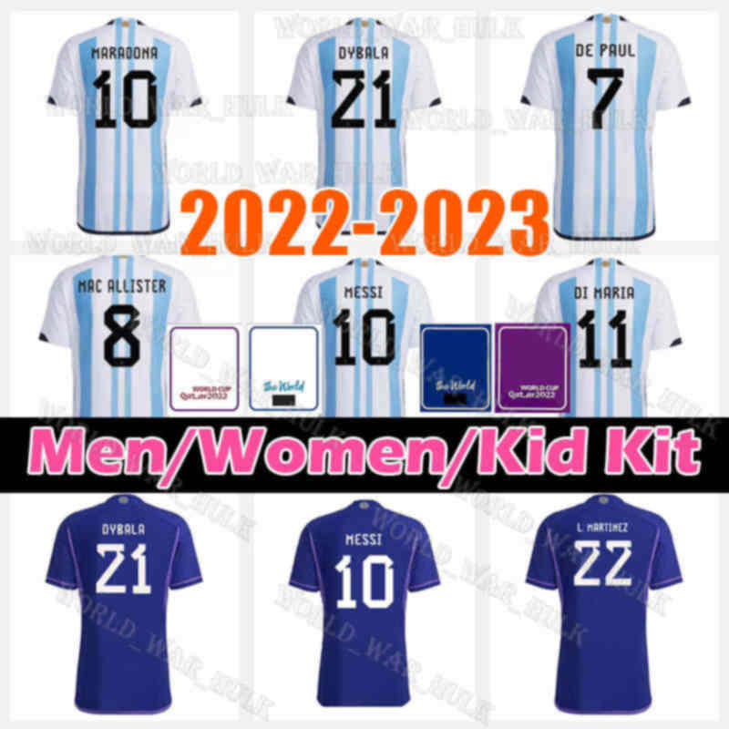 MESSIS 2022 Argentina Soccer Jerseys DYBALA MARTINEZ MARADONA DI MARIA DE PAUL ROMERO CORREA PEZZELLA MAC ALLISTER GONZALEZ Jersey Football shirt 22 23 Men Women Kid, Women 2022 jersey(a gen ting)
MESSIS 2022 Argentina Soccer Jerseys DYBALA MARTINEZ MARADONA DI MARIA DE PAUL ROMERO CORREA PEZZELLA MAC ALLISTER GONZALEZ Jersey Football shirt 22 23 Men Women Kid, Women 2022 jersey(a gen ting)