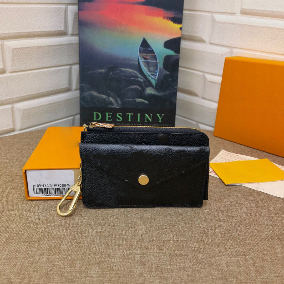 2022High quality most fashionable zipper designer wallet cards and coins famous wallets leather pursse card holder coin purse