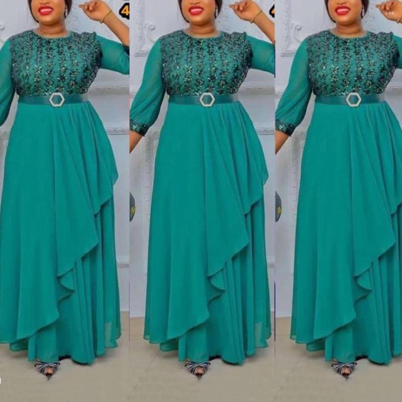 Casual Dresses 2022 Elegant Chiffon For African Ladies Solid Asymmetric Full Sleeve High Waisted Luxury Evening Night Club Vestidos, Green dress
Casual Dresses 2022 Elegant Chiffon For African Ladies Solid Asymmetric Full Sleeve High Waisted Luxury Evening Night Club Vestidos, Green dress
