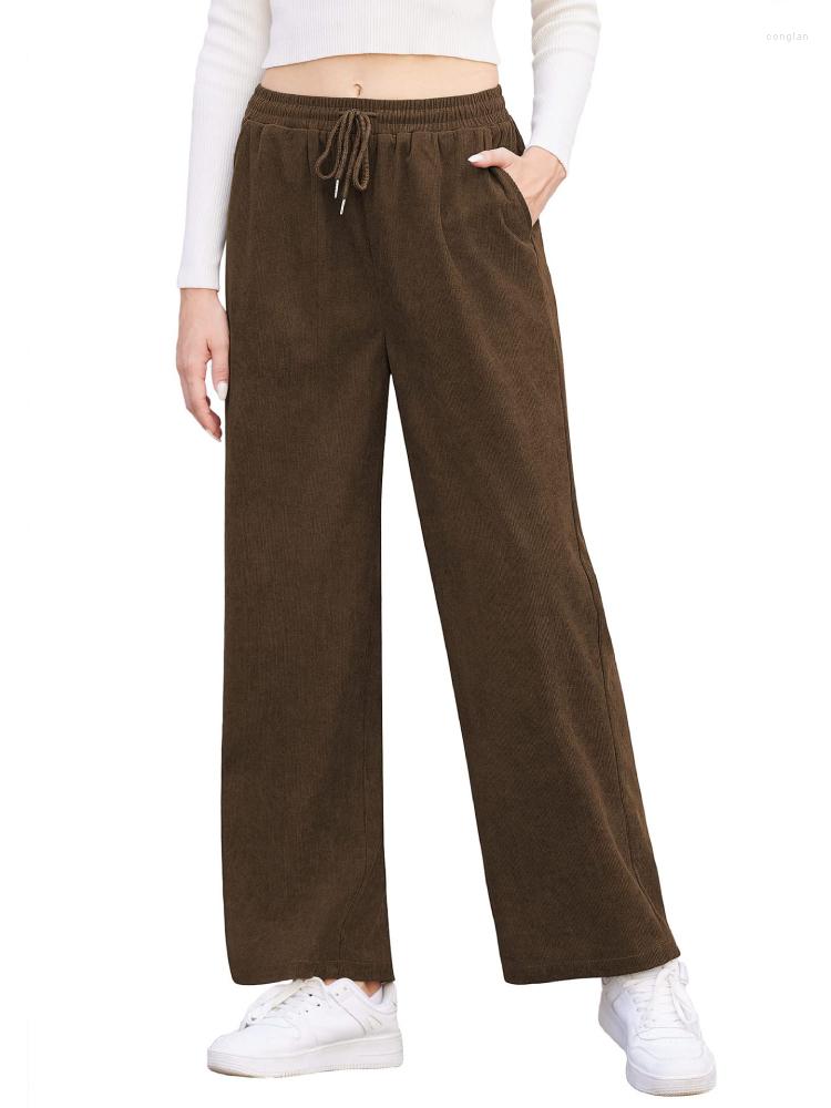Women' Pants Casual Loose Women Corduroy Trousers Elastic Wasit Drawstring Solid Baggy Straight Pant Female Long Pantalones, Black
Women' Pants Casual Loose Women Corduroy Trousers Elastic Wasit Drawstring Solid Baggy Straight Pant Female Long Pantalones, Black