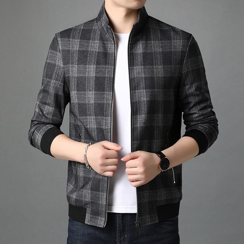 Men's Jackets Top Quality Brand Casual Fashion Stand Collar Autumn Men Coats & Desigher Zipper Plaid Windbreaker Clothes, Black gray
Men's Jackets Top Quality Brand Casual Fashion Stand Collar Autumn Men Coats & Desigher Zipper Plaid Windbreaker Clothes, Black gray