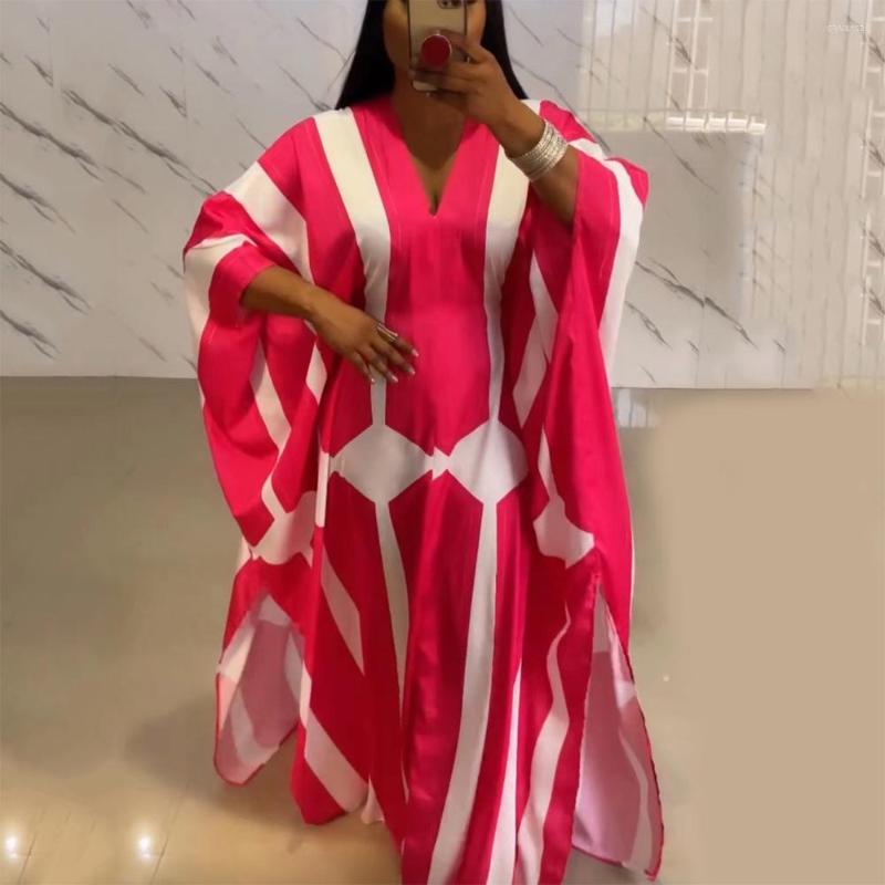 Casual Dresses African For Women 2022 Party Pink Printed Batwing Sleeve V Neck Loose Floor Length Elegant Evening Dress, Muslim dress
Casual Dresses African For Women 2022 Party Pink Printed Batwing Sleeve V Neck Loose Floor Length Elegant Evening Dress, Muslim dress