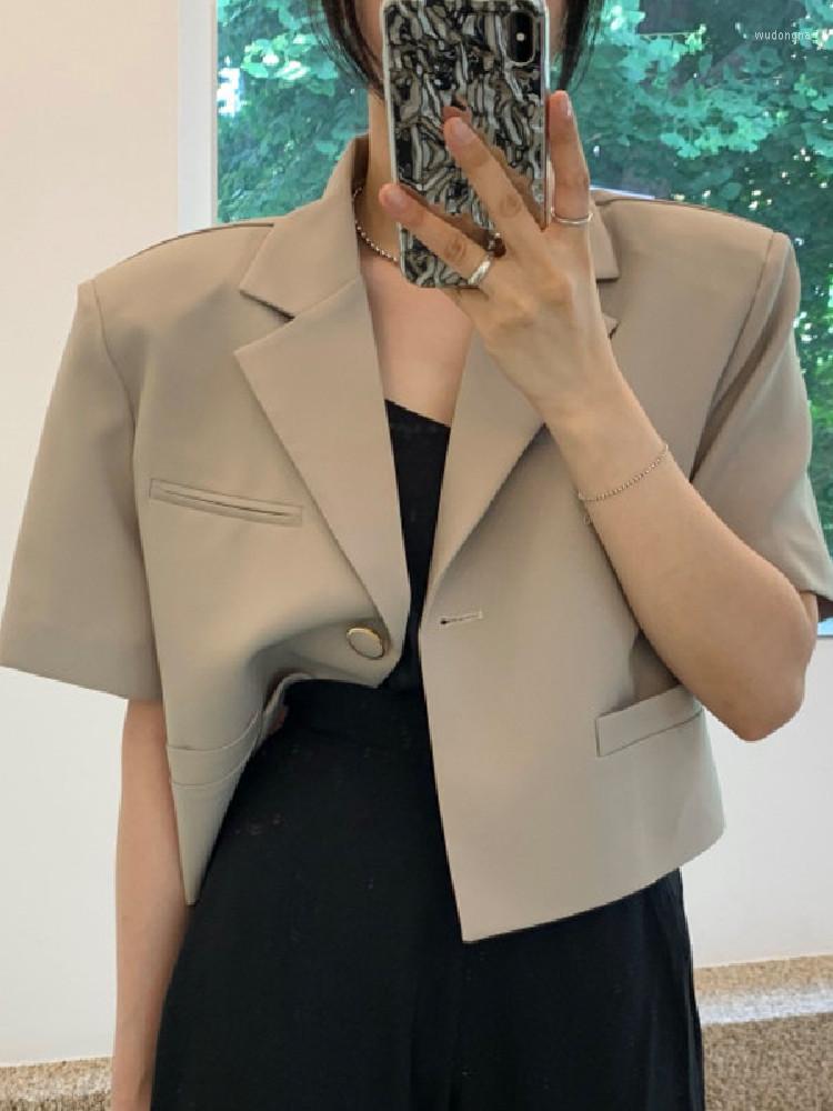 Women's Jackets Korean Style Women's Summer Short Suit Jacket Vintage Sleeve Single Breasted Turn Down Collar Chic Crop Coat Elegant, Picture color
Women's Jackets Korean Style Women's Summer Short Suit Jacket Vintage Sleeve Single Breasted Turn Down Collar Chic Crop Coat Elegant, Picture color