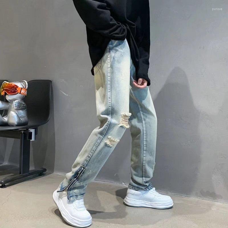 Men' Jeans Trendy Fashion Style Denim Retro Ripped Patch Blue High Street Full Length Straight Trouser
Men' Jeans Trendy Fashion Style Denim Retro Ripped Patch Blue High Street Full Length Straight Trouser