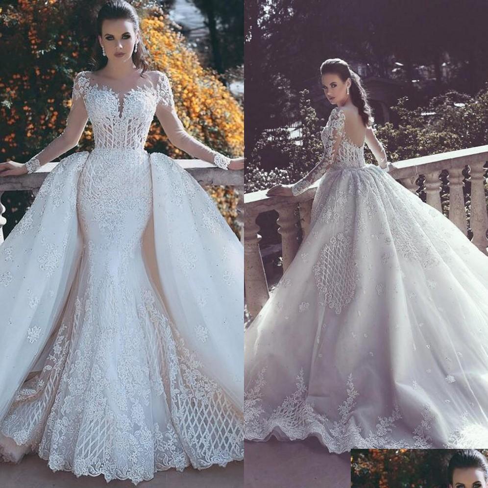 A-Line Wedding Dresses Lace Detachable Train Sheer Neck Long Sleeves Beaded Bridal Gowns Overskirt Dubai Arabic Mermaid Dress Drop D Dhtch, Pink
A-Line Wedding Dresses Lace Detachable Train Sheer Neck Long Sleeves Beaded Bridal Gowns Overskirt Dubai Arabic Mermaid Dress Drop D Dhtch, Pink