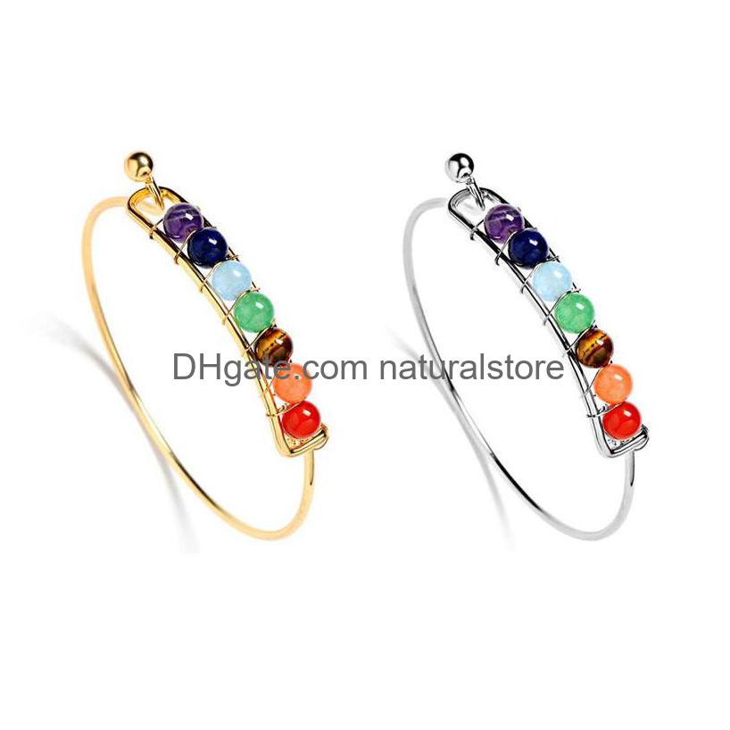 Beaded Fashion Women Bangles 7 Chakra Reiki Spiritual Yoga Jewelry Natural Energy Stone Amethyst Agate Tiger Eye Beads Open Copper D Dhttw
Beaded Fashion Women Bangles 7 Chakra Reiki Spiritual Yoga Jewelry Natural Energy Stone Amethyst Agate Tiger Eye Beads Open Copper D Dhttw