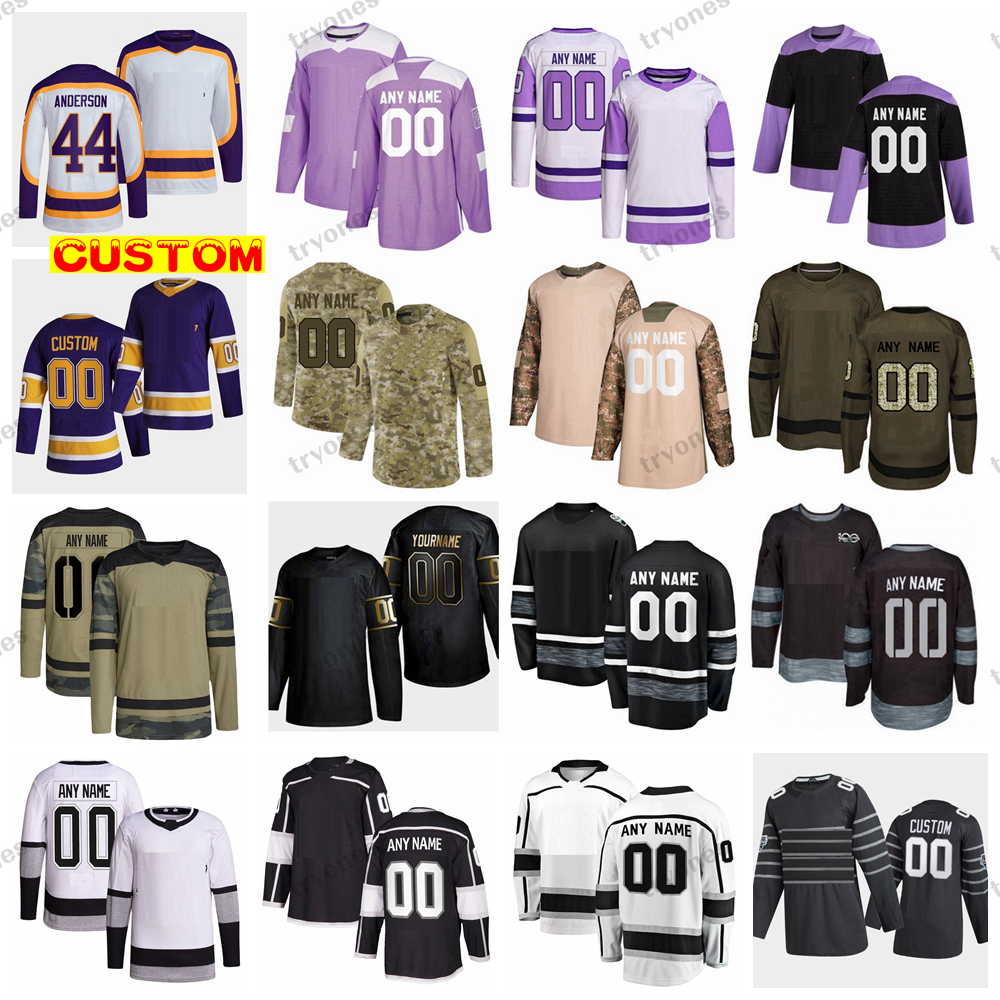 Custom 2022 Reverse Retro 2.0 Hockey Jerseys Camo Fights Cancer Kopitar Doughty Fiala Gretzky Kempe Arvidsson Danault Vilardi Durzi Lizotte Iafallo Copley Anderson, Black 100th
Custom 2022 Reverse Retro 2.0 Hockey Jerseys Camo Fights Cancer Kopitar Doughty Fiala Gretzky Kempe Arvidsson Danault Vilardi Durzi Lizotte Iafallo Copley Anderson, Black 100th