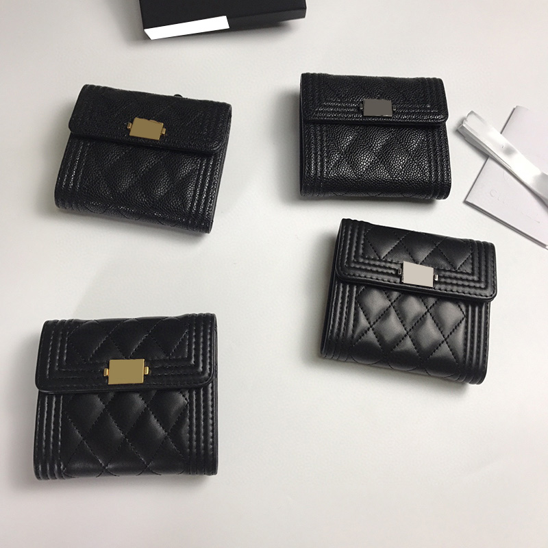 Womens Designer Sac Boy Card Holder Wallet Black Coin Purse Caviar Leather Calfskin Lambskin Antique Gold/Silver Metal Hardware Trifold Clutch Pouch With Box, Caviar gold
Womens Designer Sac Boy Card Holder Wallet Black Coin Purse Caviar Leather Calfskin Lambskin Antique Gold/Silver Metal Hardware Trifold Clutch Pouch With Box, Caviar gold