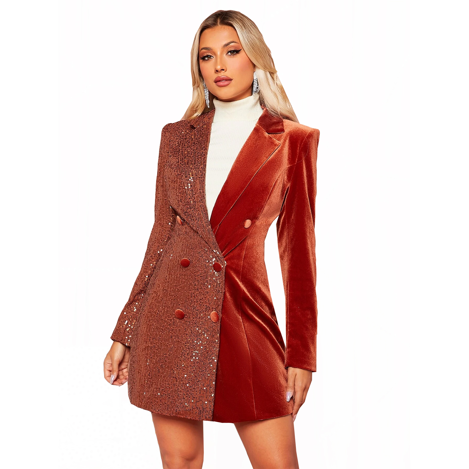 Desinger Sequined Velvet Women Blazer Suit V Neck Evening Party Women Tuxedos For Wedding One Jacket