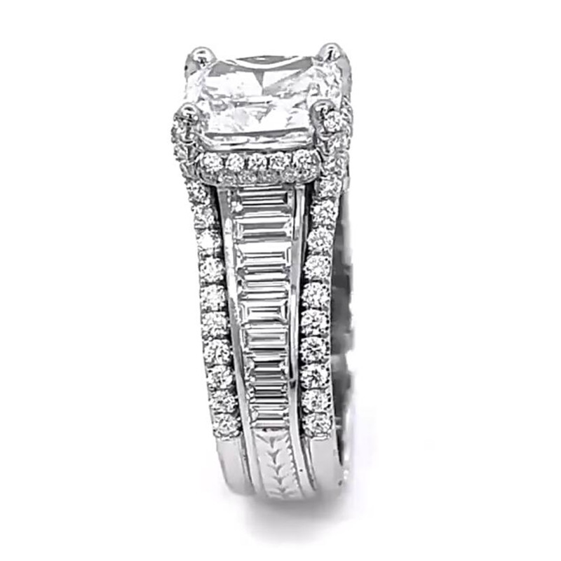 Sterg Sier Cushion Shape White Topaz CZ Dia Engagement for Women - Bohemian Wedding Band Ring