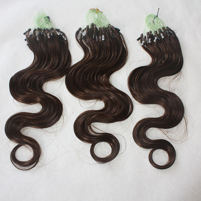 2023 New Genius Quality Hair extensions brazilian micro loop ring virgin remy hairs body wavy 1gram strand 300 strands Lot