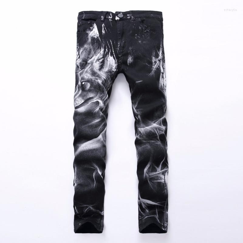 Men's Jeans 2022 Fashion Men's Wolf Print Stretch Denim Slim Black Painted Straight Pants Long Trousers, Picture
Men's Jeans 2022 Fashion Men's Wolf Print Stretch Denim Slim Black Painted Straight Pants Long Trousers, Picture