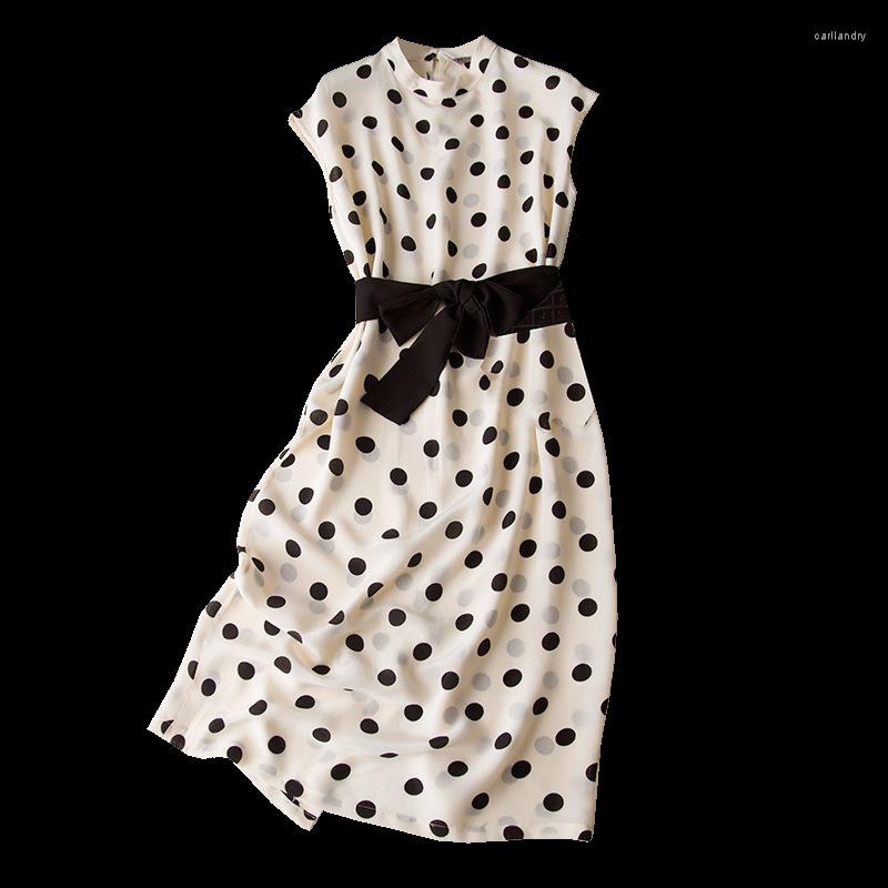 Casual Dresses Dress Summer Women Clothes Vintage Real Silk Polka Dot Korean Elegant Mid Sleeveless Vestidos Women's, Black
Casual Dresses Dress Summer Women Clothes Vintage Real Silk Polka Dot Korean Elegant Mid Sleeveless Vestidos Women's, Black