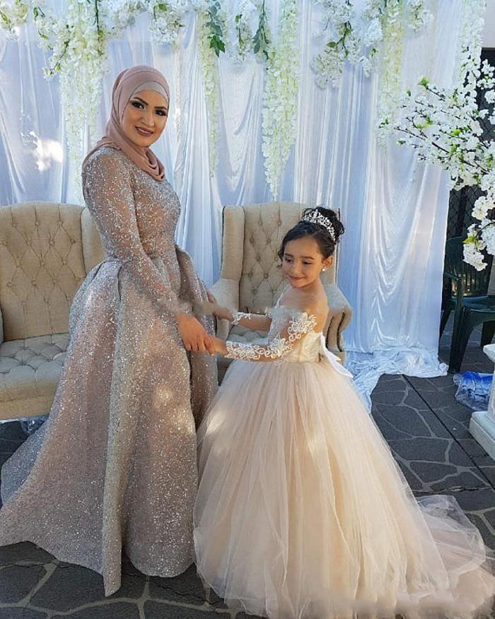 Glitz Pageant for Little Girls Vestido De Daminha Infantil One Shoulder Flower Girl Dresses Ball Gown Long Sleeves Free shipping Free